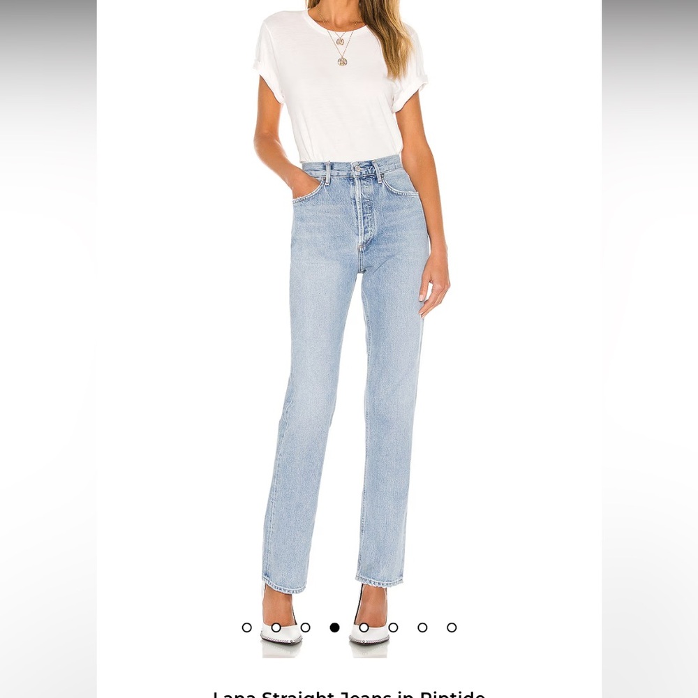 AGOLDE Lana Jean Mid Rise Vintage Straight in Riptide light color - Size: 24